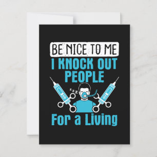 Carte Postale CRNA Infirmière anesthésiste Frapper les gens