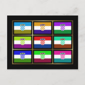 Carte postale Croate Multihue Flags (Devant)