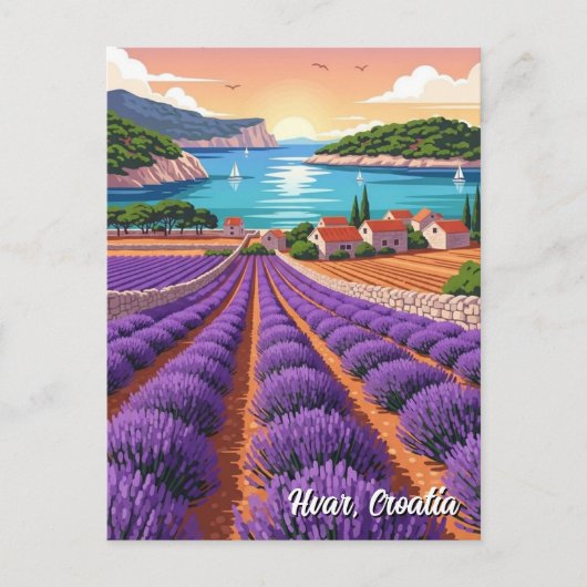 Carte Postale Croatia Hvar Lavendar Fields (Devant)