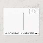 Carte Postale Croatie, dentelle PAG (Dos)