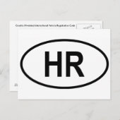 Carte Postale Croatie (Hrvatska) Reg. véhicule intérieur Code (Devant / Derrière)