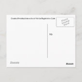 Carte Postale Croatie (Hrvatska) Reg. véhicule intérieur Code (Dos)