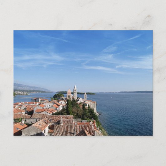 Carte Postale Croatie, île de Rab et ville (Devant)
