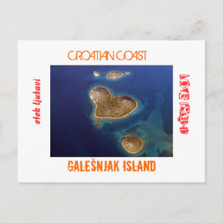 Carte Postale Croatie - Île en forme de coeur Galešnjak