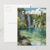 Carte Postale Croatie Illustration Voyage Art Vintage (Devant / Derrière)