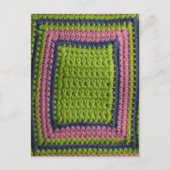 Carte Postale Crochet bleu, vert, rose (Devant)