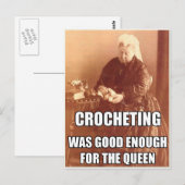 Carte Postale Crochet : Bon assez pour la reine (Devant / Derrière)