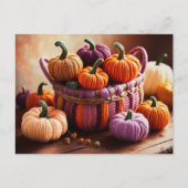 Carte Postale Crochet Citrouilles d'automne encore vie (Devant)