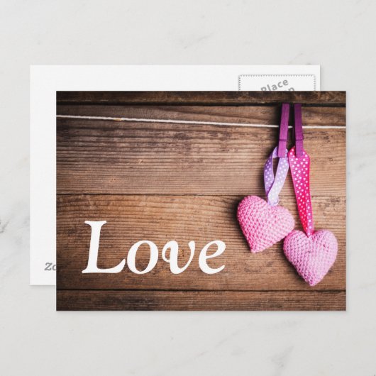 Carte Postale Crochet de beaux coeurs (Devant / Derrière)