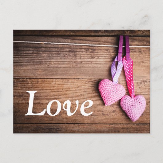 Carte Postale Crochet de beaux coeurs (Devant)