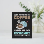 Carte Postale Crochet et café Hobby Crafting Amoureux de la lain (Debout devant)