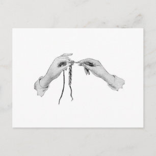 Carte postale crochet mains vintage