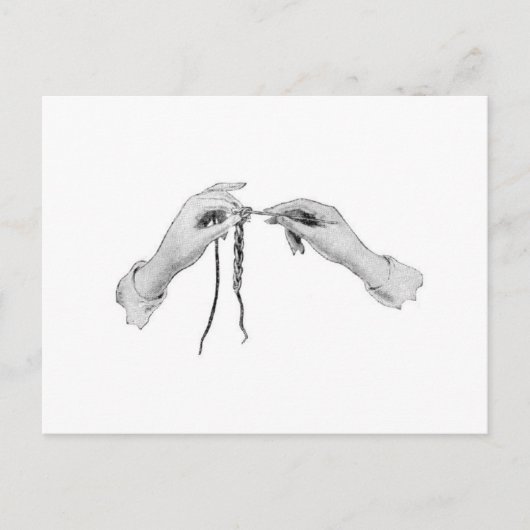 Carte postale crochet mains vintage (Devant)