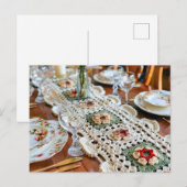 Carte Postale Crocheted Granny Square Table Runner on a Festivel (Devant / Derrière)