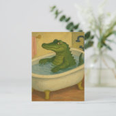 Carte Postale Crocodile à l'heure du bain (Debout devant)