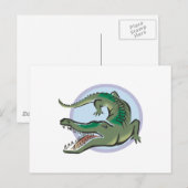 Carte Postale Crocodile/Alligator Conception circulaire (Devant / Derrière)