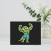 Carte Postale Crocodile comme Bodybuilder extrême (Debout devant)