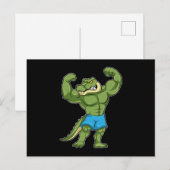 Carte Postale Crocodile culturiste extrême (Devant / Derrière)