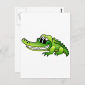 Carte Postale Crocodile de dessin (Devant / Derrière)