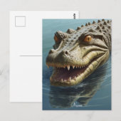 Carte Postale Crocodile de fleur aux yeux percés Faune (Devant / Derrière)