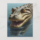Carte Postale Crocodile de fleur aux yeux percés Faune (Devant)