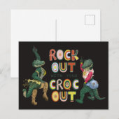 Carte Postale Crocodile Drôle de jeu de mots sur les crocodiles  (Devant / Derrière)