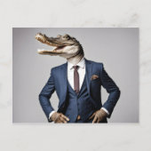 Carte Postale Crocodile en combinaison (Devant)