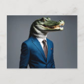 Carte Postale Crocodile en combinaison (Devant)