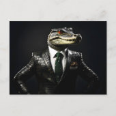 Carte Postale Crocodile en combinaison (Devant)