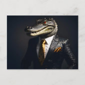 Carte Postale Crocodile en costume (Devant)