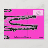 Carte Postale crocodile rose (Dos)