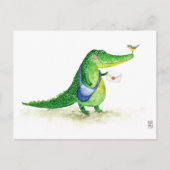 Carte postale crocodile vert mignon (Devant)
