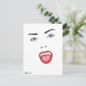 Carte Postale Crocs d'Halloween gothiques Vampire Femme Visage (Debout devant)