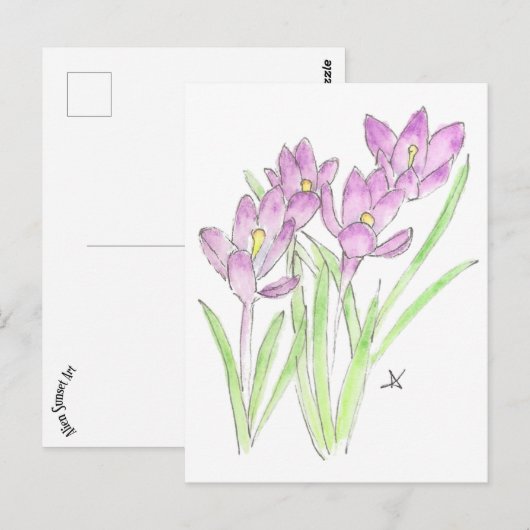 Carte Postale crocus (Devant / Derrière)