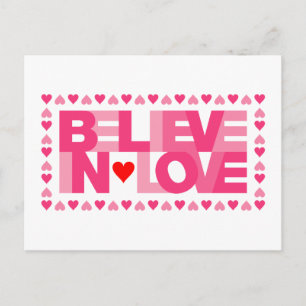 Carte Postale Croire en l'amour (rose)
