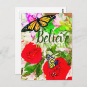 Carte Postale Croire En Miracles Watercolor Monarch Butterflies (Devant / Derrière)