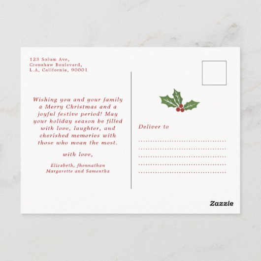 Carte Postale Croire en Noël Famille moderne Collage photo (Dos)