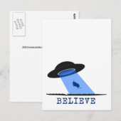 Carte Postale Croire (OVNI rayonnant la vache) (Devant / Derrière)