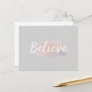 Carte Postale Croire texte calligraphique
