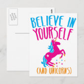 Carte Postale Crois en toi (et licornes) (Devant / Derrière)