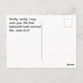 Carte Postale Crois, sois vivant en Jésus, chrétien (Dos)