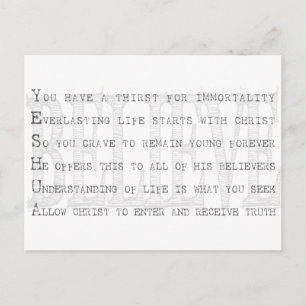 Carte Postale Crois Yeshua. chrétien