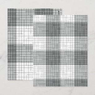 Carte Postale Croisé à carreaux gris et blancs