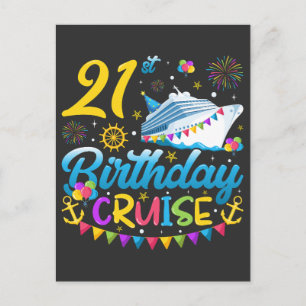 Carte Postale Croisière d'anniversaire 21 ans Fête d'anniversair