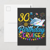 Carte Postale Croisière d'anniversaire 30 ans Fête d'anniversair (Devant / Derrière)