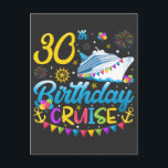 Carte Postale Croisière d'anniversaire 30 ans Fête d'anniversair<br><div class="desc">Carte postale standard Collection classique Cadeau de conception amusante pour croisière d'anniversaire 30 ans.</div>