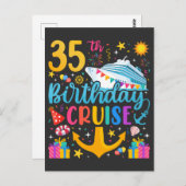 Carte Postale Croisière d'anniversaire 35 ans Fête d'anniversair (Devant / Derrière)