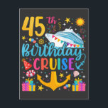 Carte Postale Croisière d'anniversaire 45 ans Fête d'anniversair<br><div class="desc">Carte postale classique de collection cadeau design drôle pour les 45 ans Fête d'anniversaire Croisière.</div>