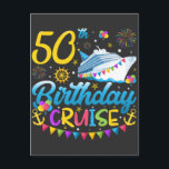 Carte Postale Croisière d'anniversaire 50 ans Fête d'anniversair<br><div class="desc">Croisière d'anniversaire 50 ans Fête d'anniversaire Conception drôle Carte postale standard Collection Classique.</div>