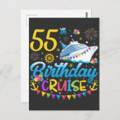 Carte Postale Croisière d'anniversaire 55 ans Fête d'anniversair (Devant / Derrière)